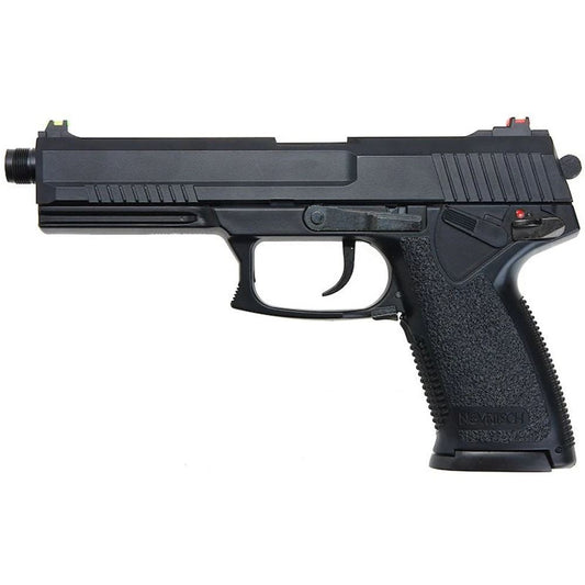 NOVRITSCH ssx-23 AEG black tactical airsoft pistol with textured grip and fiber optic sights