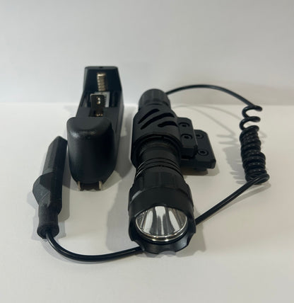 District Airsoft 1200 flash light black tactical flashlight with mount and remote pressure switch