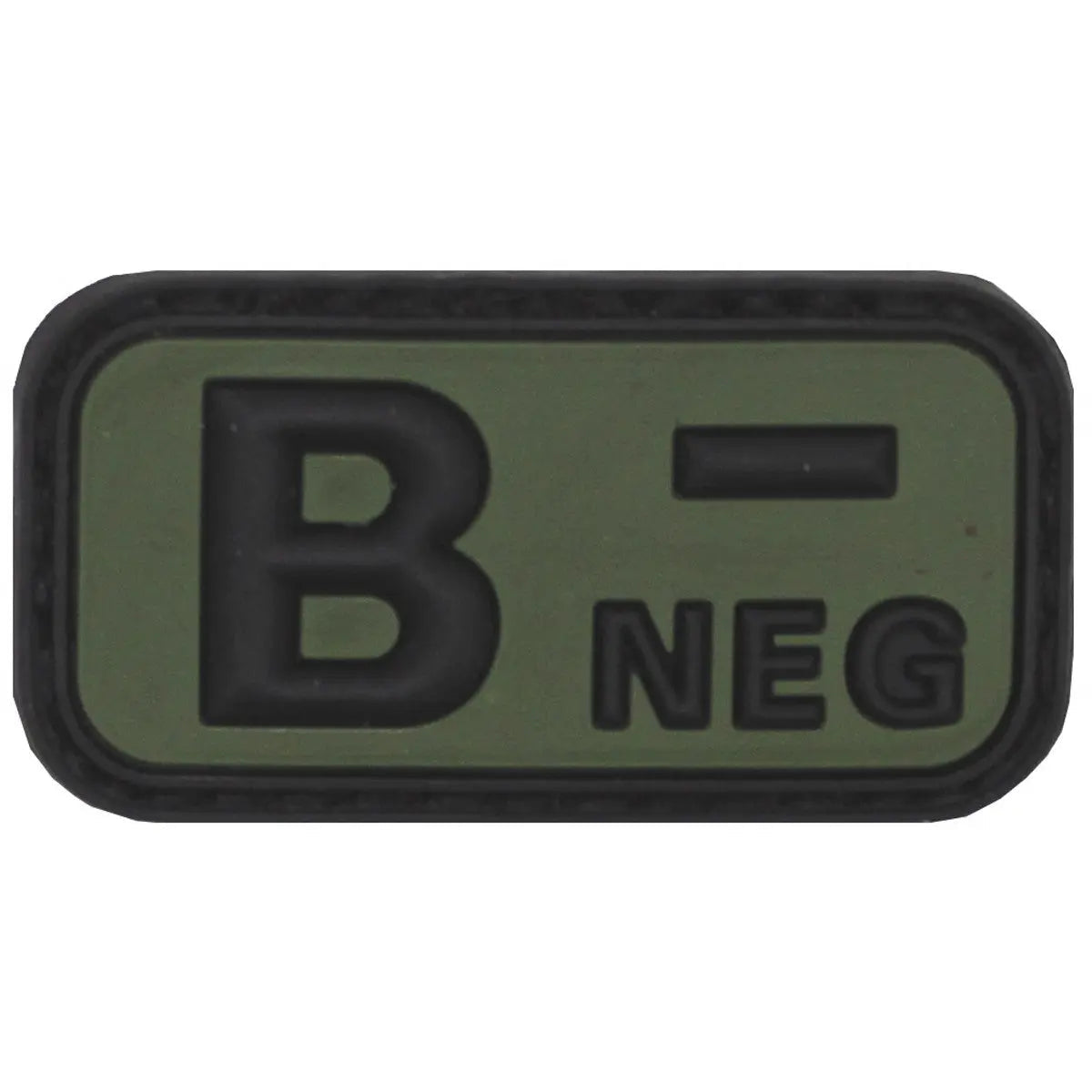 District Airsoft B negative rubber morale airsoft blood type patch olive green with black raised letters