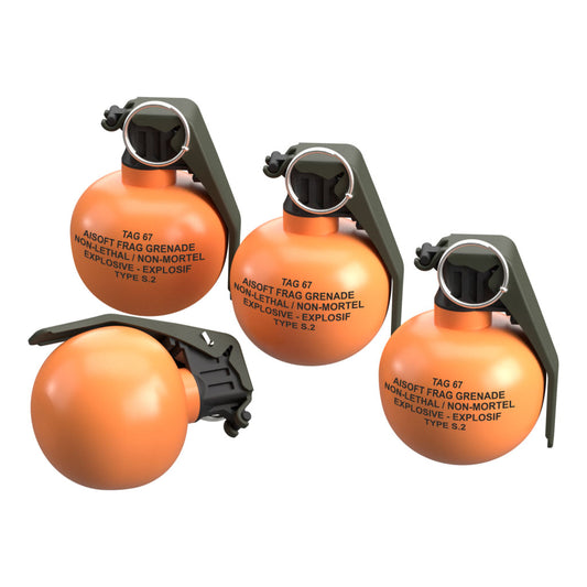 Taginn tag-67 airsoft frag grenades non-lethal explosive orange round consumables set