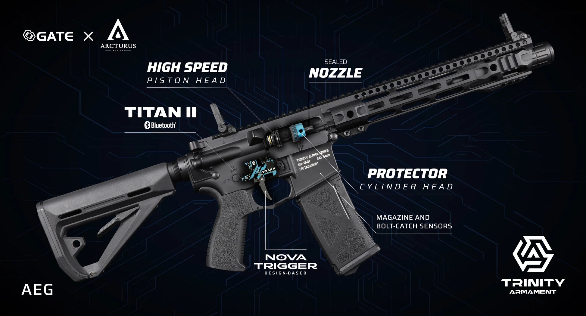 TRINITY ARMAMENT GA-TA01 AEG fusil airsoft haute performance avec tête de piston rapide