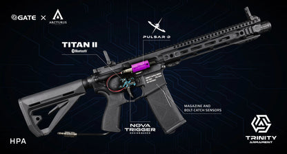 Système HPA TRINITY ARMAMENT GA-TA03P pour arme à feu avec composants internes visibles
