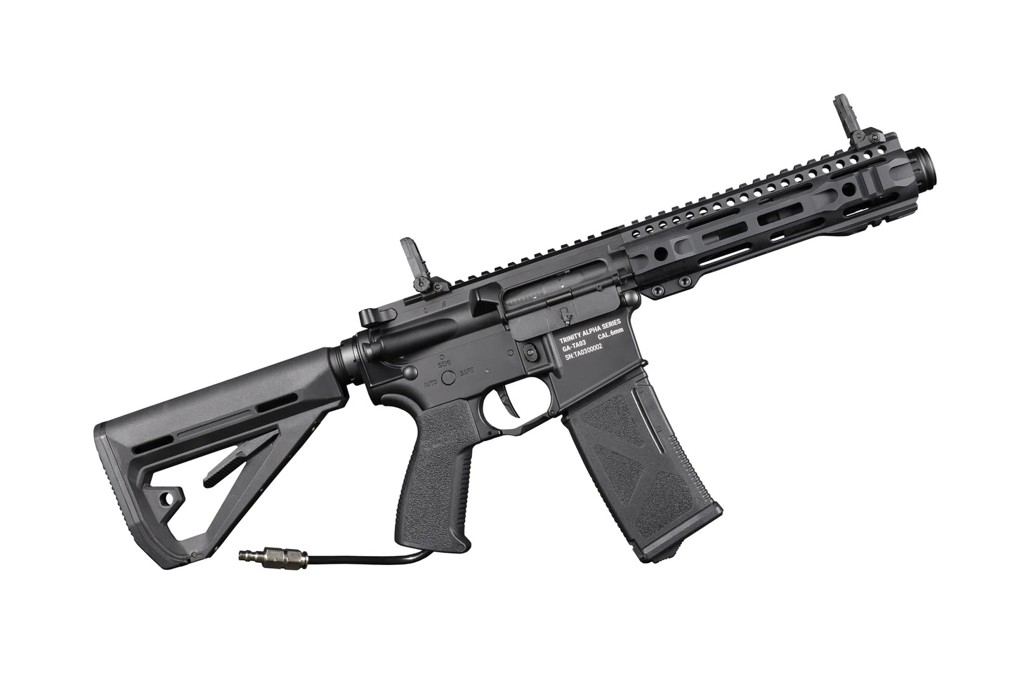 HPA TRINITY ARMAMENT GA-TA03P pistolet d'airsoft noir avec crosse réglable et chargeur