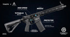 Fusil AEG TRINITY ARMAMENT GA-TA02 avec tête de piston haute vitesse et système Titan II Bluetooth