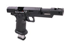 EMG TTI combat master airsoft pistol in black with textured grip and extended barrel