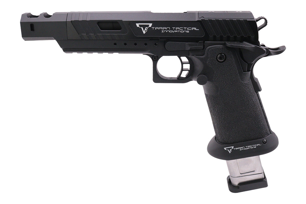 EMG TTI combat master airsoft pistol in black with tactical design and extended magazine