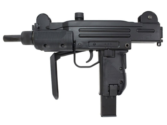 KWC AEG black uzi co2 airsoft gun replica with foldable stock and magazine