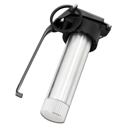 Valken grenade thunder silver aluminum body with black safety lever and pin for explosive use