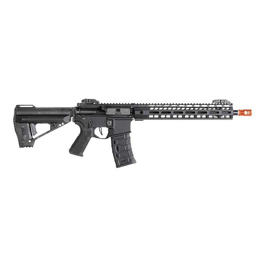 VFC AVALON AEG AIRSOFT rifle with black tactical body and orange tip for safe airsoft play