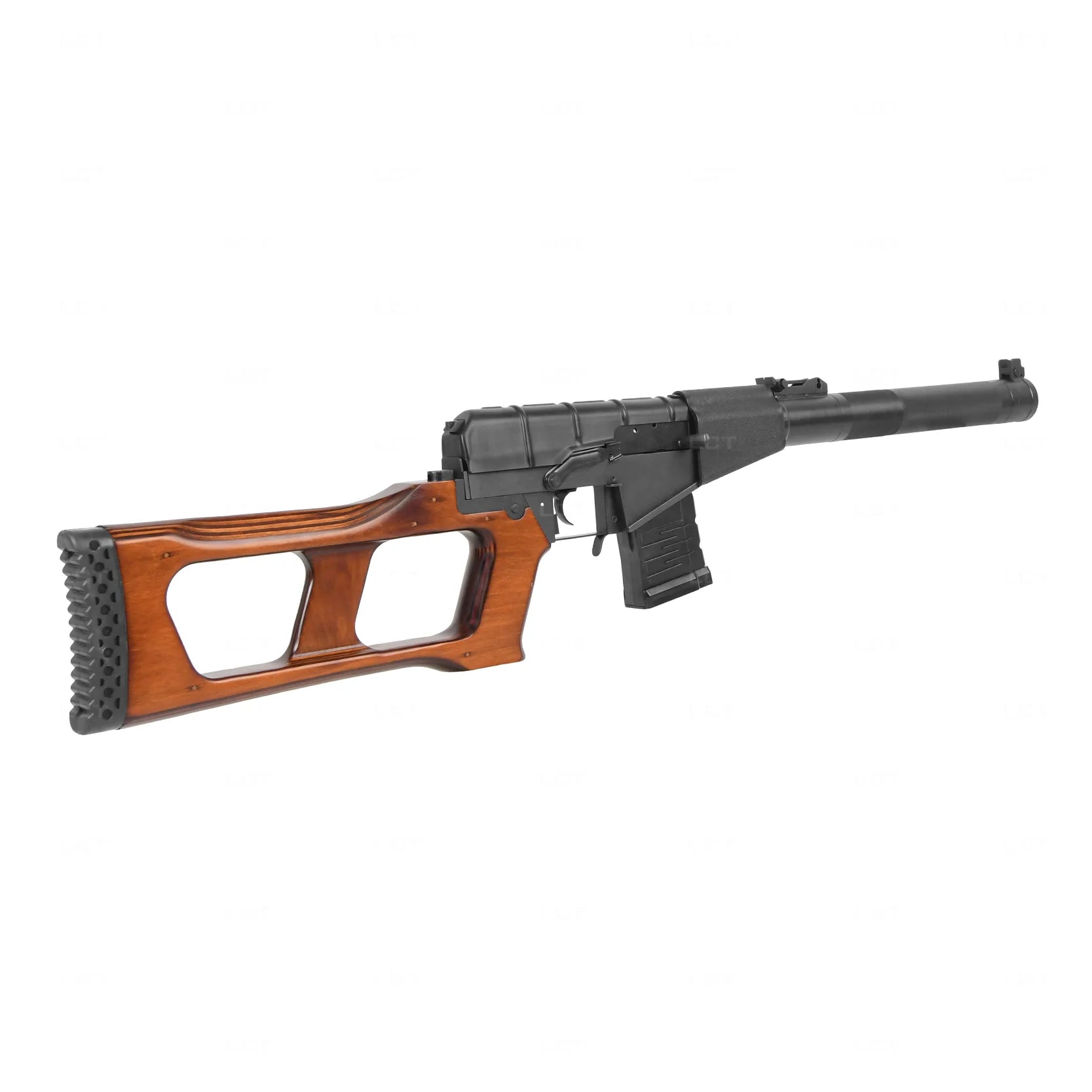 LCT Vintorez airsoft replica with a sleek design and authentic wood accents