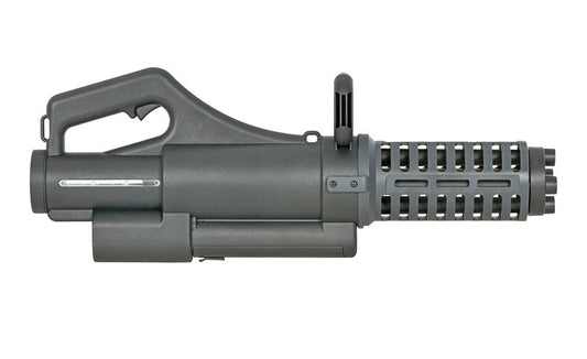 WELL PRO MINIGUN AIRSOFT AEG in black with detailed barrel and ergonomic handle design
