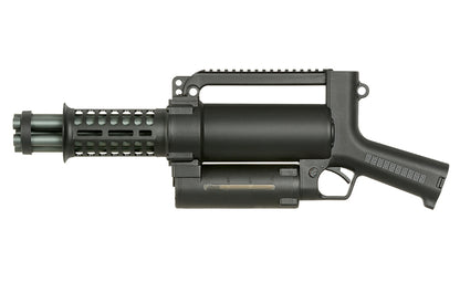 WELL PRO MINIGUN AIRSOFT AEG with black tactical design and integrated carry handle