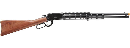 WINCHESTER AIRSOFT replica rifle with wooden stock and black metal barrel for realistic airsoft gameplay